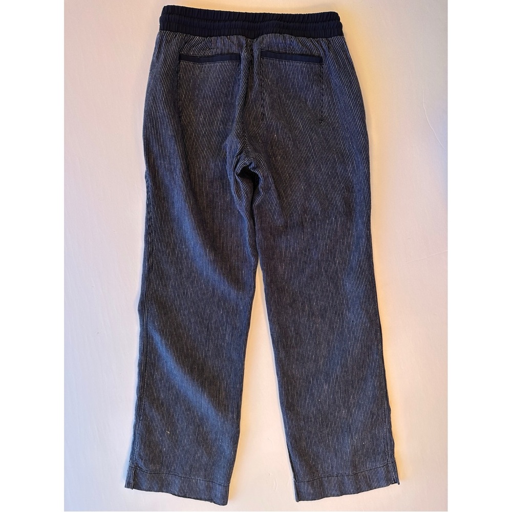 ATHLETA Bali 100% Linen Pull On Pants Womens Size 4 Navy Stripe Nautical Coastal - Picture 5 of 15